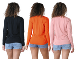 Bahob® 3 Pack Women's Classic-Fit Crewneck , Multipacks Ladies Long Sleeve T-Shirt Top S-XXL