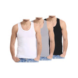 Bahob® New Men's Vest Multi Pack Lot Basic Regular Fitted Cotton Tank Top Athletic Soft Assorted Pack of 3