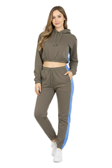 Bahob® Women’s Sportswear Set, 2 Pcs Women Tracksuit Hoodie Crop Top and Joggings Pants Leggings Yoga Gym Wear Tracksuits Activewear Set