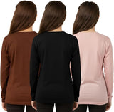Bahob® Girls Long Sleeve T-Shirt 3 Pack Shirt for Girls Lightweight Soft Comfort Fit Round Neck Tee Shirt 5-14 Years