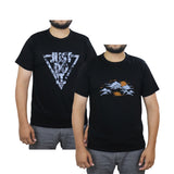 Bahob® 2 Pack Men's T-Shirts Short Sleeve Printed T Shirts for Men Round Neck Cotton Tops Shirt S-3XL