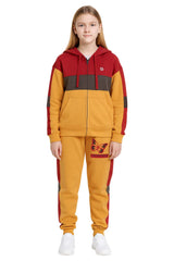 Bahob® Girls Tracksuits Set Top And Bottoms Fleece Zipper Hoodie Contrast Panel Butterfly Print Girl's Sportswear Set Tracksuits Activewear Set 3-14 Years