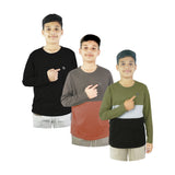 Bahob® 3 & 6 Pack Boys Long Sleeved Top Round Neck Kids T Shirts Long-Sleeve T-Shirt Soft Cotton 3-14 Years