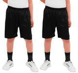 2 Pack Boys Girls Unisex Shadow Stripe Gym Sports Football Games School PE Shorts 5 to 14 Years