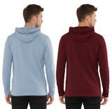 2 Pack Men's Lightweight Jersey Pullover Hoodie Long Sleeve Hooded T-Shirt for Gym & Everyday Wear S-3XL