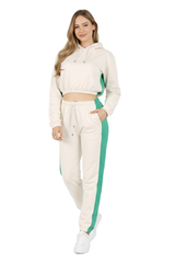 Bahob® Women’s Sportswear Set, 2 Pcs Women Tracksuit Hoodie Crop Top and Joggings Pants Leggings Yoga Gym Wear Tracksuits Activewear Set