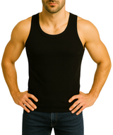 Bahob® New Men's Vest Multi Pack Lot Basic Regular Fitted Cotton Tank Top Athletic Soft Assorted Pack of 3