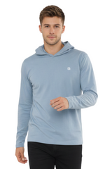 2 Pack Men's Lightweight Jersey Pullover Hoodie Long Sleeve Hooded T-Shirt for Gym & Everyday Wear S-3XL