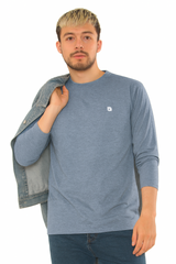 Bahob® 3 Pack Men's Long-Sleeved T-Shirt Round Neck T-Shirts Comfortable Crewneck Neck Tops for Men Soft Cotton S-3XL