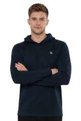 2 Pack Men's Lightweight Jersey Pullover Hoodie Long Sleeve Hooded T-Shirt for Gym & Everyday Wear S-3XL