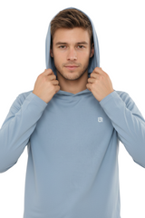 2 Pack Men's Lightweight Jersey Pullover Hoodie Long Sleeve Hooded T-Shirt for Gym & Everyday Wear S-3XL