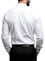 Bahob® Men's Formal Dress Shirt Long Sleeve Mens Dress Shirt 100% Cotton Plain Business Wedding Work Causal Button Down Shirts for Men with Pocket S-3XL