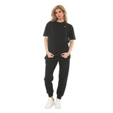 Women’s Sportswear Set, 2 Piece Women Track Suit Short Sleeve and Jogger Pants with Pockets Terry Fleece Ladies Tracksuits Activewear Gym Wear Set XS-XL