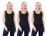 Bahob® 3 Pack Women's Vests Tank Tops for Women Super soft Cotton Vest S-2XL