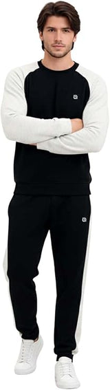 Bahob® Mens Tracksuit Set 2 Piece Sweatshirt and Joggers for Men Fleece Tracksuit Sets Gym Casual Exercise Running Sport Lounge Wear