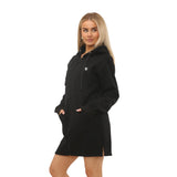 Womens Zip Up Long Hoodies Long Sleeves Ladies Fleece Longline Casual Hoodies Sweatshirt Full Zip Top Soft Jumper Jacket Hoodies For Women S-XXL