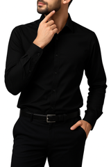 Bahob® Men's Formal Dress Shirt Long Sleeve Mens Dress Shirt 100% Cotton Plain Business Wedding Work Causal Button Down Shirts for Men with Pocket S-3XL