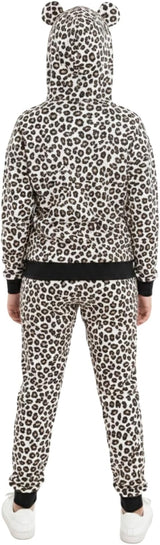 Bahob® 1 Pack Girls Tracksuits Set Cheetah Print Hoodie and Tracksuit Jogging Bottoms Kids Track Suits Activewear Sets for Girls 5-14 Years