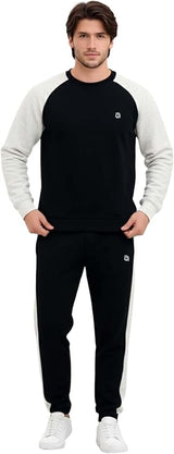 Bahob® Mens Tracksuit Set 2 Piece Sweatshirt and Joggers for Men Fleece Tracksuit Sets Gym Casual Exercise Running Sport Lounge Wear