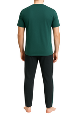 Bahob® Men's Pajamas Sets, Plain Short Sleeve Top and Bottoms Loungewear Set Soft Cotton Sleepwear Suits Nightwear For Mens S to 3XL