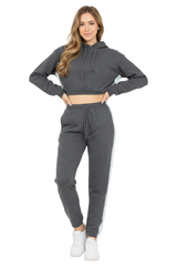 Bahob® Women’s Sportswear Set, 2 Pcs Women Tracksuit Hoodie Crop Top and Joggings Pants Leggings Yoga Gym Wear Tracksuits Activewear Set