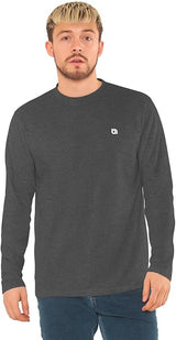 Bahob® 2 Pack Men's Long Sleeve T-Shirt Top Round Neck Full Sleeve T-Shirt Soft Cotton