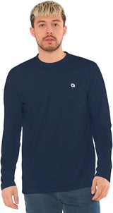 Bahob® 2 Pack Men's Long Sleeve T-Shirt Top Round Neck Full Sleeve T-Shirt Soft Cotton