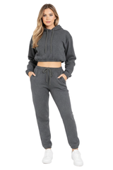 Bahob® Women’s Sportswear Set, 2 Pcs Women Tracksuit Hoodie Crop Top and Joggings Pants Leggings Yoga Gym Wear Tracksuits Activewear Set