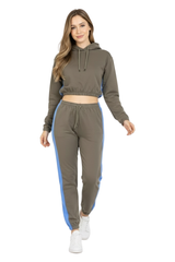 Bahob® Women’s Sportswear Set, 2 Pcs Women Tracksuit Hoodie Crop Top and Joggings Pants Leggings Yoga Gym Wear Tracksuits Activewear Set