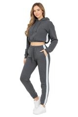 Bahob® Women’s Sportswear Set, 2 Pcs Women Tracksuit Hoodie Crop Top and Joggings Pants Leggings Yoga Gym Wear Tracksuits Activewear Set
