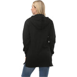 Womens Zip Up Long Hoodies Long Sleeves Ladies Fleece Longline Casual Hoodies Sweatshirt Full Zip Top Soft Jumper Jacket Hoodies For Women S-XXL