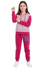 Bahob® Girls Tracksuits Set Top And Bottoms Fleece Zipper Hoodie Contrast Panel Butterfly Print Girl's Sportswear Set Tracksuits Activewear Set 3-14 Years