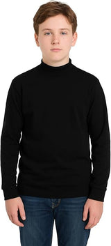 2 PK Kids Boys Polo High Neck Long Sleeve Turtleneck Jumper Cotton Rib 5-14 Year