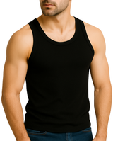 Bahob® New Men's Vest Multi Pack Lot Basic Regular Fitted Cotton Tank Top Athletic Soft Assorted Pack of 3