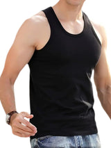 Bahob® New Men's Vest Multi Pack Lot Basic Regular Fitted Cotton Tank Top Athletic Soft Assorted Pack of 3