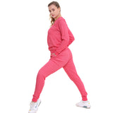 Bahob® Women’s Sportswear Set, Round Neck 2 Piece Women Track Suit Ladies Track Suit Stretch Leggings Yoga Workout Tracksuits Activewear Set S to XL