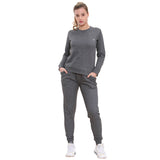 Bahob® Women’s Sportswear Set, Round Neck 2 Piece Women Track Suit Ladies Track Suit Stretch Leggings Yoga Workout Tracksuits Activewear Set S to XL