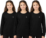 Bahob® Girls Long Sleeve T-Shirt 3 Pack Shirt for Girls Lightweight Soft Comfort Fit Round Neck Tee Shirt 5-14 Years