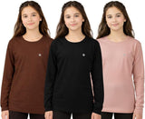 Bahob® Girls Long Sleeve T-Shirt 3 Pack Shirt for Girls Lightweight Soft Comfort Fit Round Neck Tee Shirt 5-14 Years