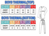 Kid's Thermal Set Ultra Soft Boys Long Sleeve Thermal Top & Bottom Set 5-14 Year