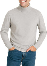 Bahob® Men's Turtleneck Slim Fit Men's Jumper Cotton Ribbed High Neck Pullover Sweater S-3XL