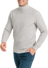 Bahob® Men's Turtleneck Slim Fit Men's Jumper Cotton Ribbed High Neck Pullover Sweater S-3XL