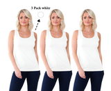 Bahob® 3 Pack Women's Vests Tank Tops for Women Super soft Cotton Vest S-2XL
