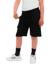 2 Pack Boys Cargo Shorts with Pockets Kids Terry Fleece Short Summer Shorts Elasticated Waistband 5-14 Years