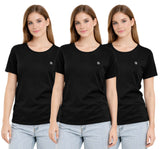 Bahob® 3 Pack Women's Classic-Fit Short-Sleeve Crew neck Plain Cotton T-Shirt S-XXL