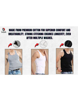 Bahob® New Men's Vest Multi Pack Lot Basic Regular Fitted Cotton Tank Top Athletic Soft Assorted Pack of 3