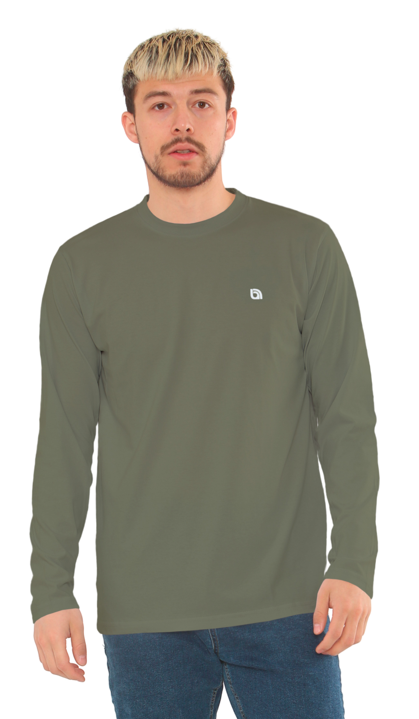 Bahob® 3 Pack Men's Long-Sleeved T-Shirt Round Neck T-Shirts Comfortable Crewneck Neck Tops for Men Soft Cotton S-3XL