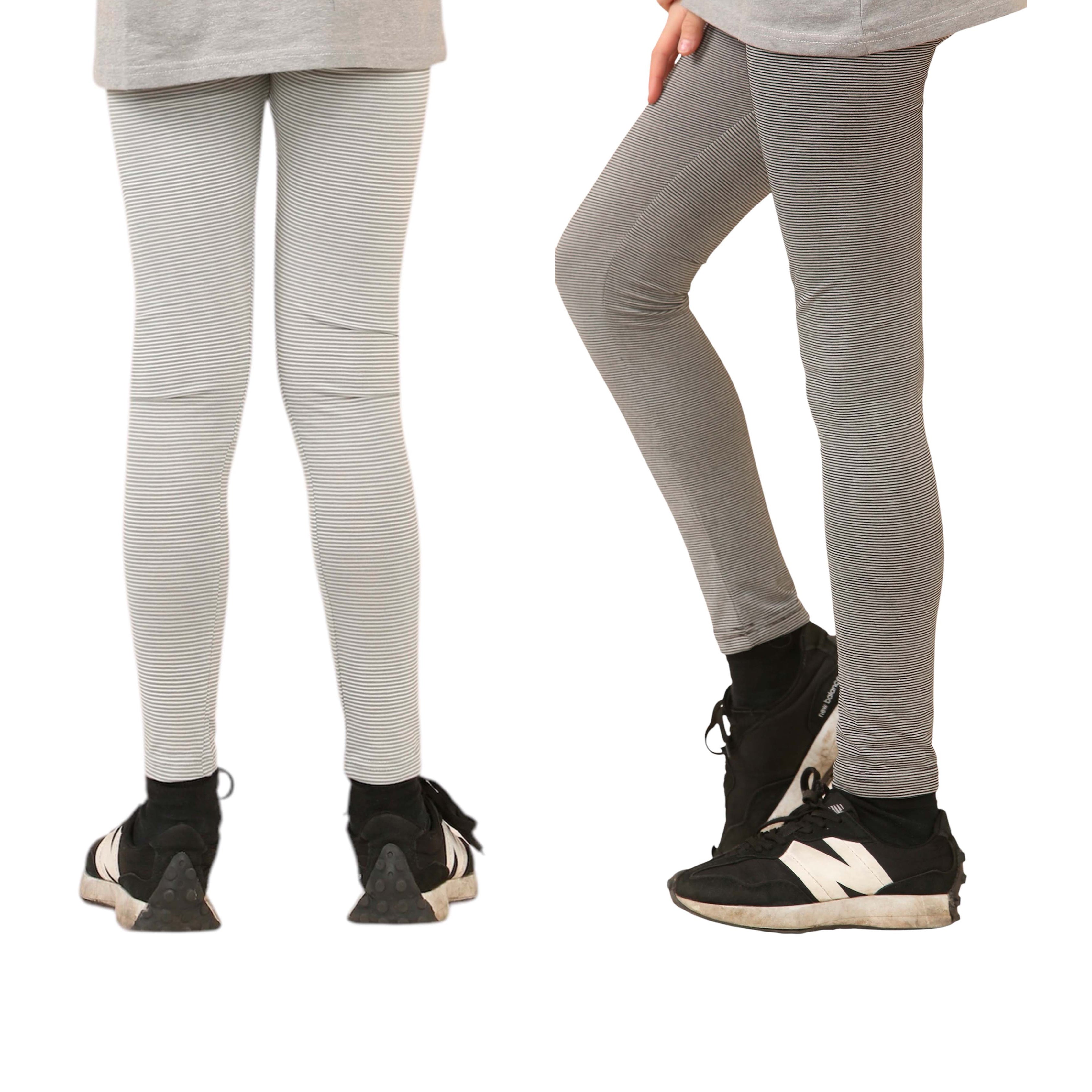 Bahob® 2 Pack Girl’s Leggings Pants for Kids Full Length Skin Tight, Stretch Fit Cotton Legging 5-6 to 13-14 Years