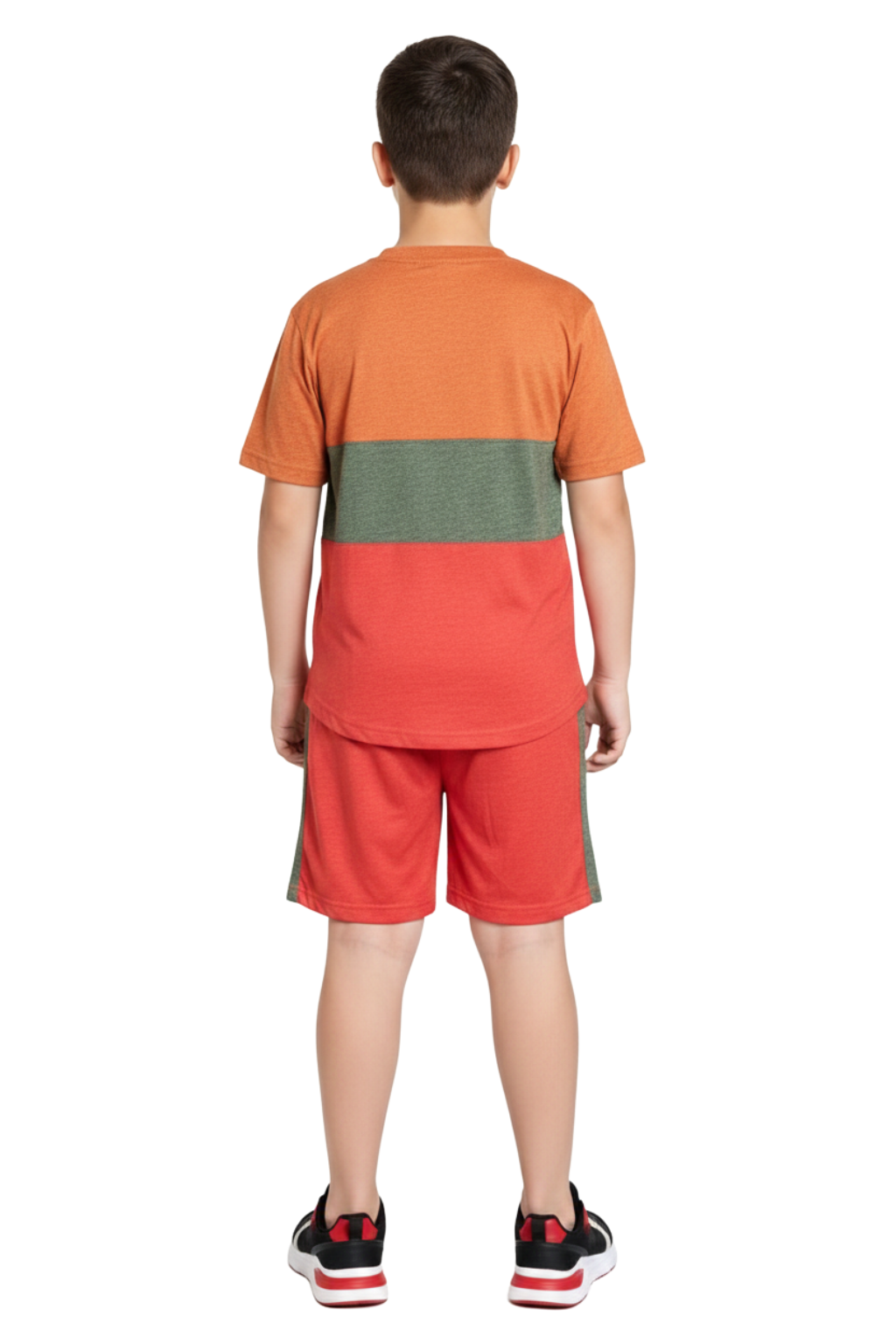 Bahob® Kids Short Set Top & Shorts Set Short Sleeves T Shirt Contrast Kids Short Set Top & Shorts Set Short Sleeves T Shirt Contrast Paneled Sports Summer Two Piece Outfit Set Children 3-14 Years