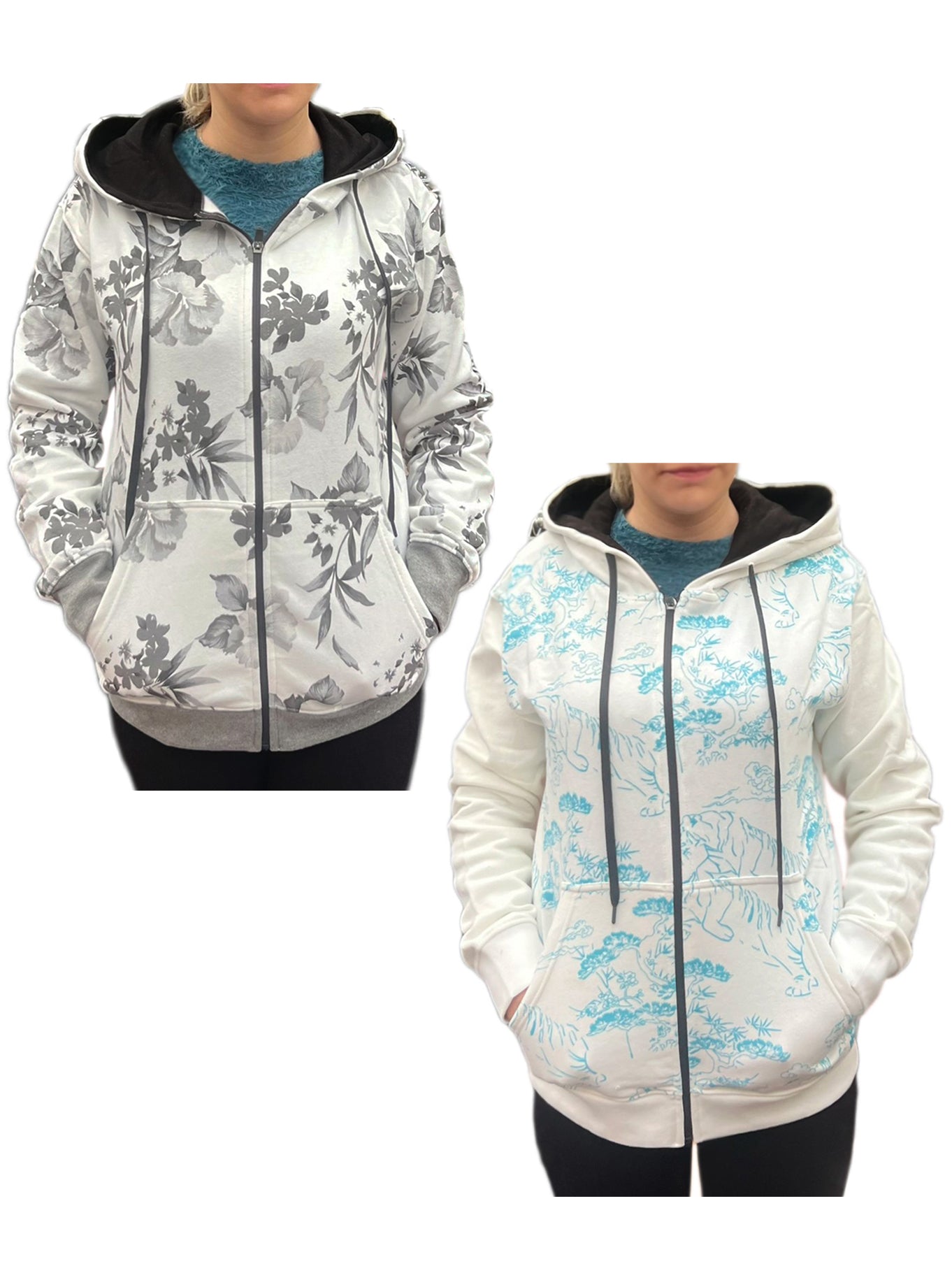 Bahob® 1 & 3 pack Womens Zipper Hoodie Long Sleeve Jacket Hoodies Top S-3XL Comfort Cotton winterwear. 